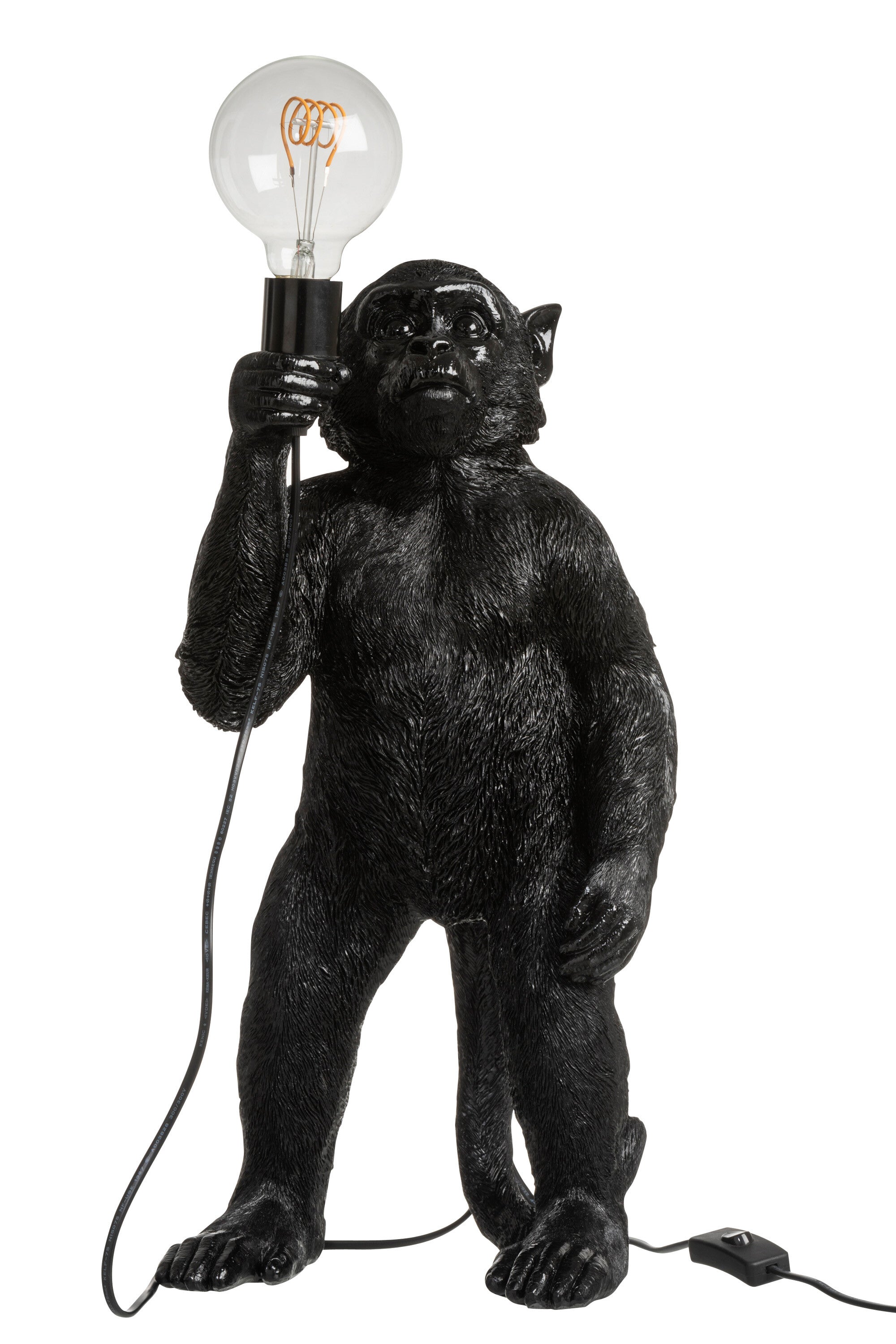 Lamp Aap Staand Polyresin Zwart