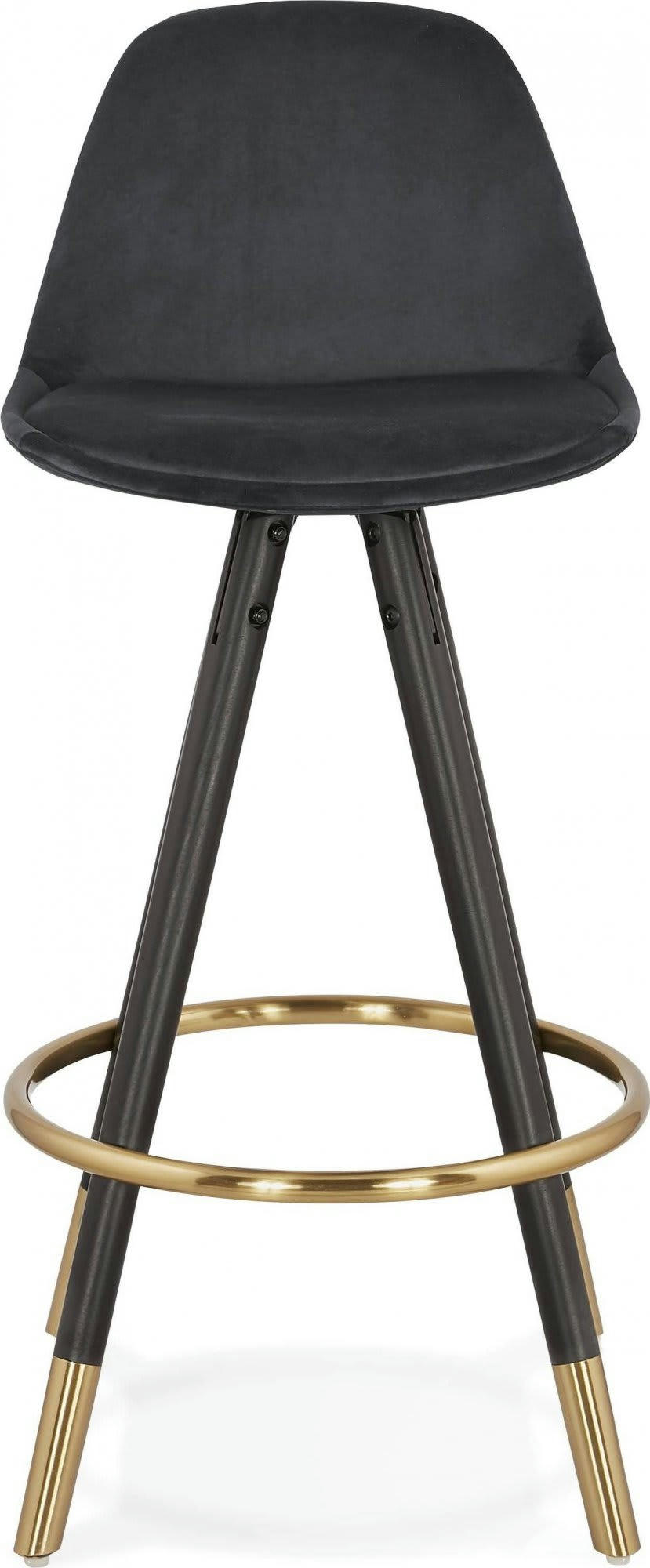 CARRY MINI - Tabouret de bar Tissu Noir H. assise 65 cm rembourré