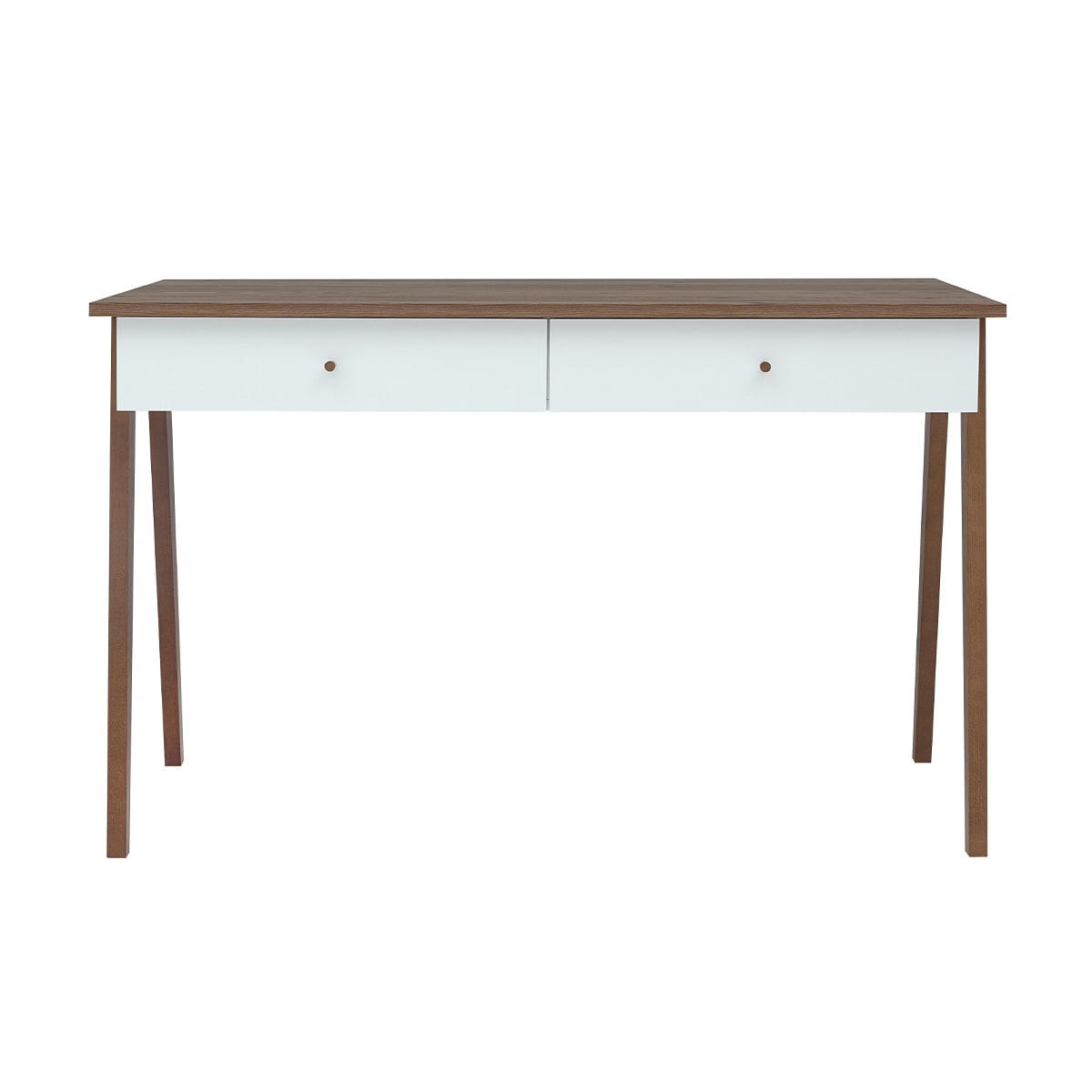 - Bureau 2 tiroir blanc et naturel