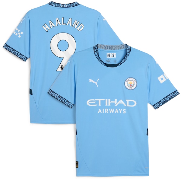 Erling Haaland Manchester City Puma 2024/25 Home Replica Player Jersey - Light Blue
