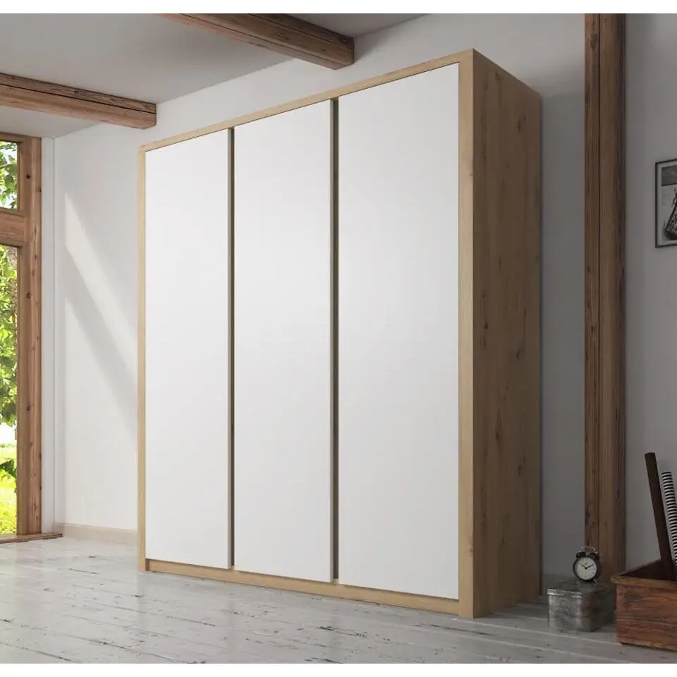 Meubella - Kledingkast Melody - Wit - Eiken - 166 cm