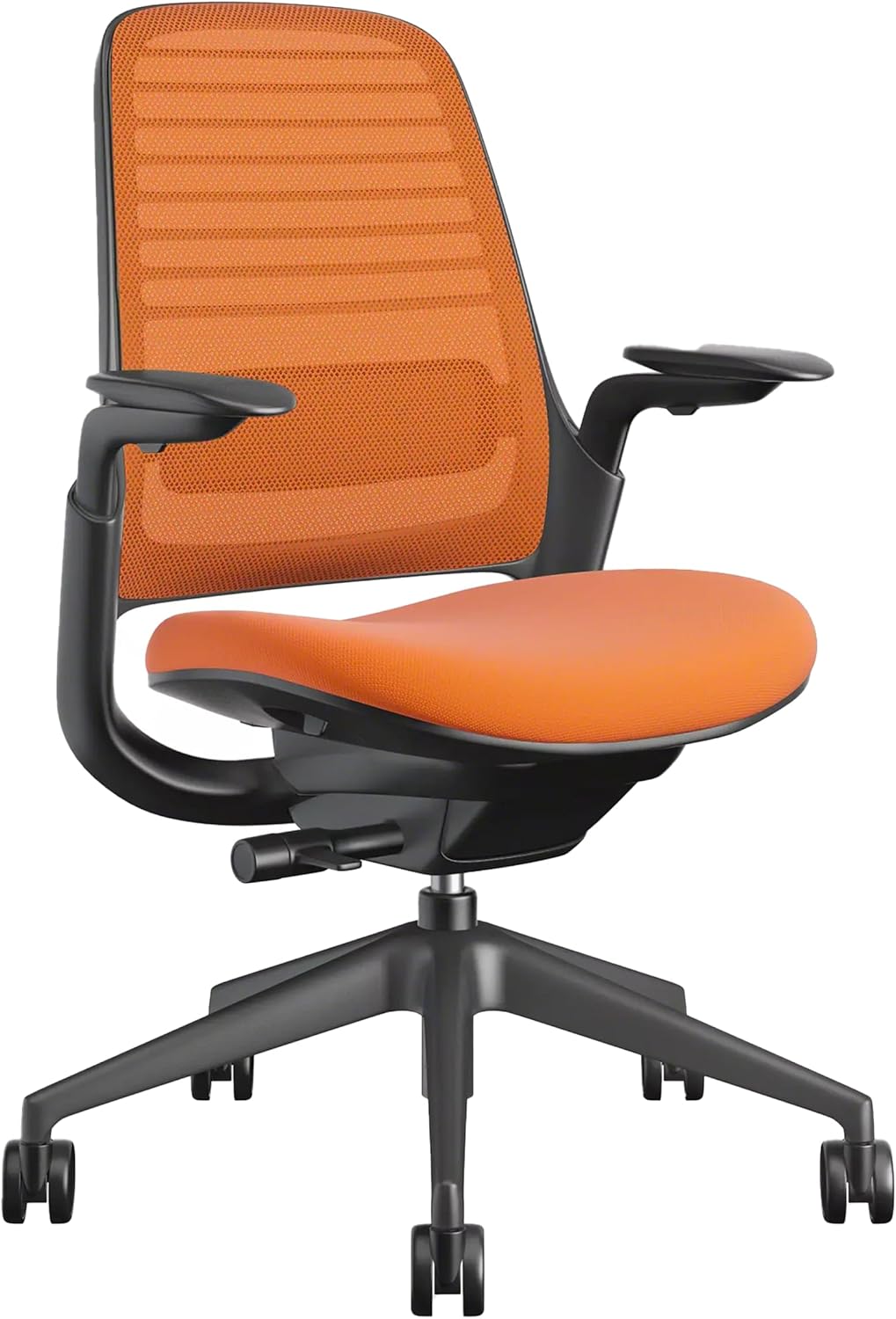 Steelcase Series 1 Office Chair - Ergonomic Work Chair with Wheels for Hard Flooring - Helps Support Productivity - Weight-Activated Controls, Back & Arm Support - Easy Assembly - Tangerine