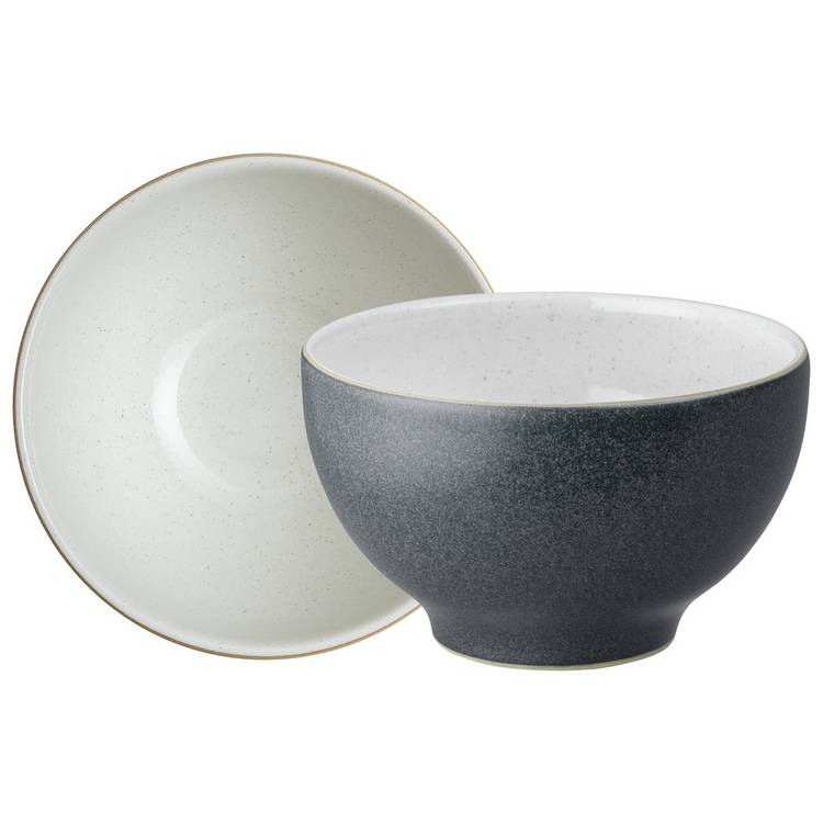 Denby Impression Set of 4 Stoneware Nibble Bowls - Charcoal