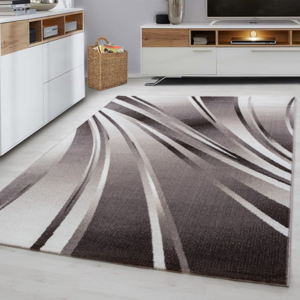 Dywan nowoczesny Parma linie brązowy 80 cm x 150 cm