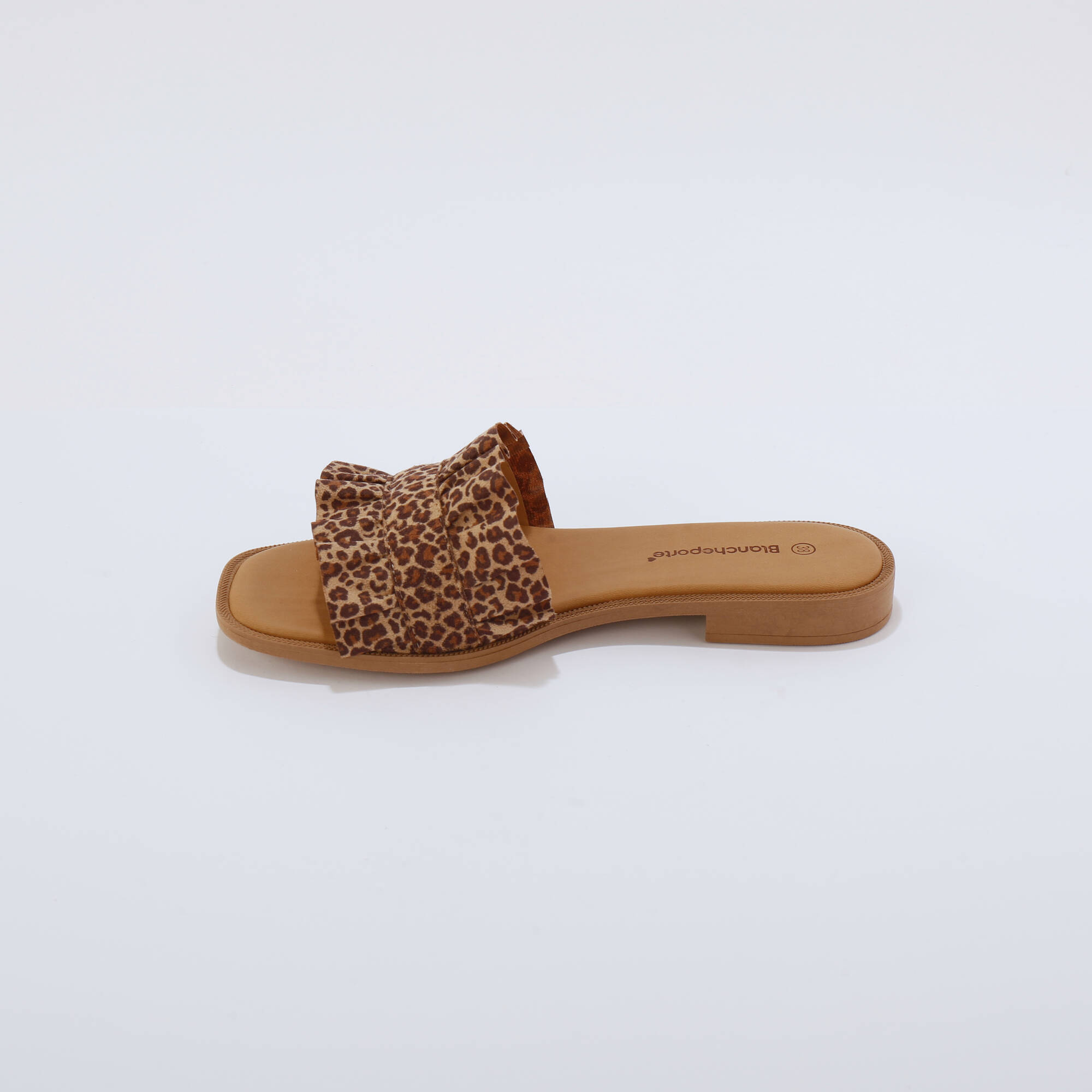 Mules volantées imprimées motif léopard