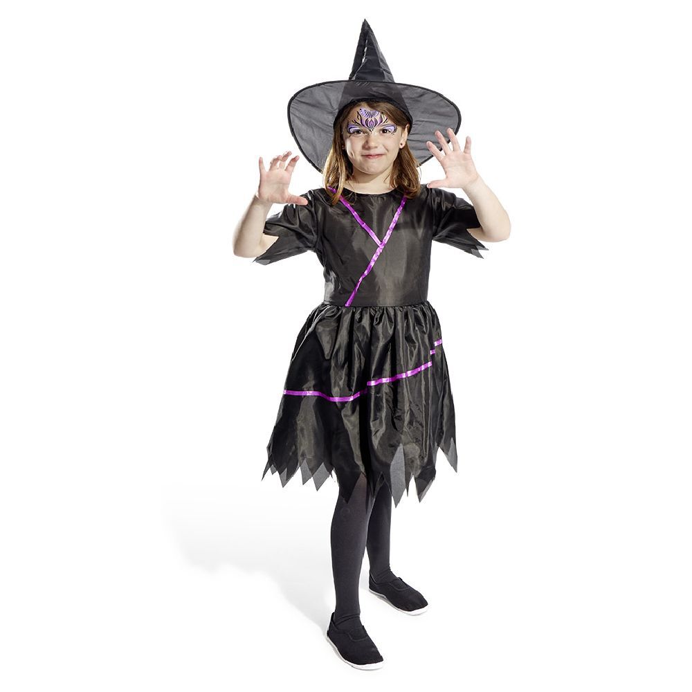 Déguisement enfant Halloween sorcière robe chapeau 11/14ans