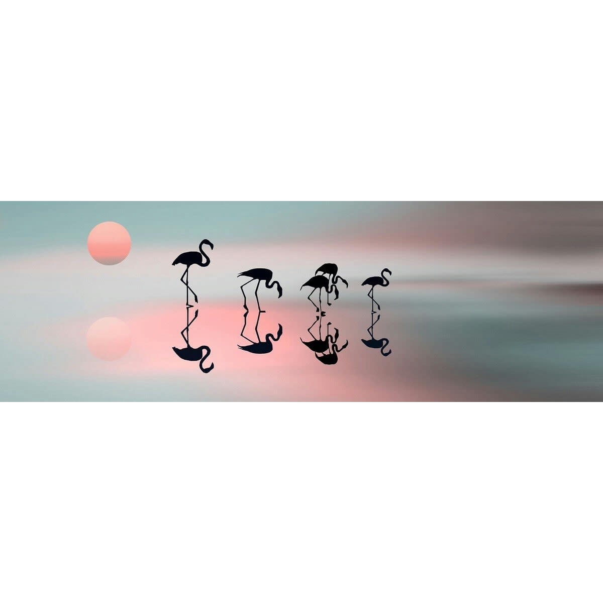 ILLUSTRATION - Tableau sur toile flamants roses 30x97 cm
