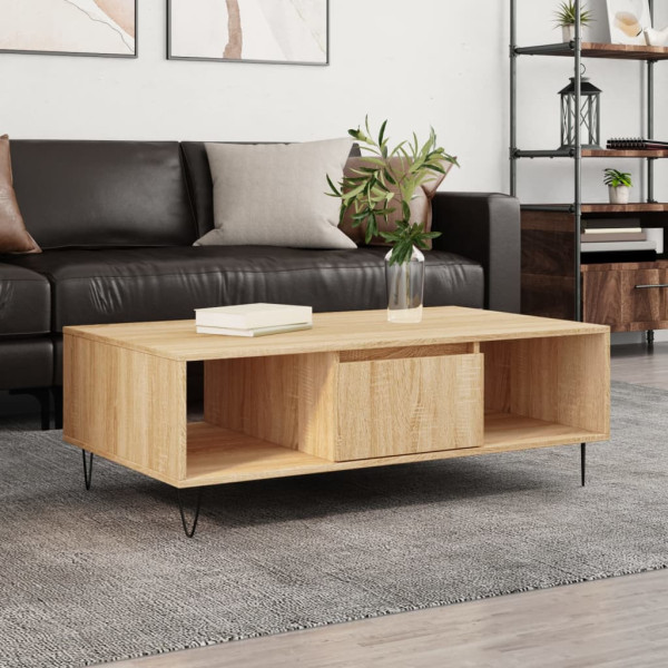 Stolik Kawowy Ława Stół Brązowy 104x60x35 Przegrody Do Salonu Do Pokoju