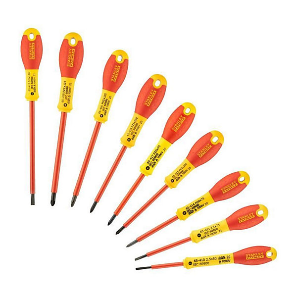 Jeu de 10 Tournevis - STANLEY FATMAX - FMHT62573-0 - Isolés 1000V - Electricien   Phillips   Pozidriv   Testeur