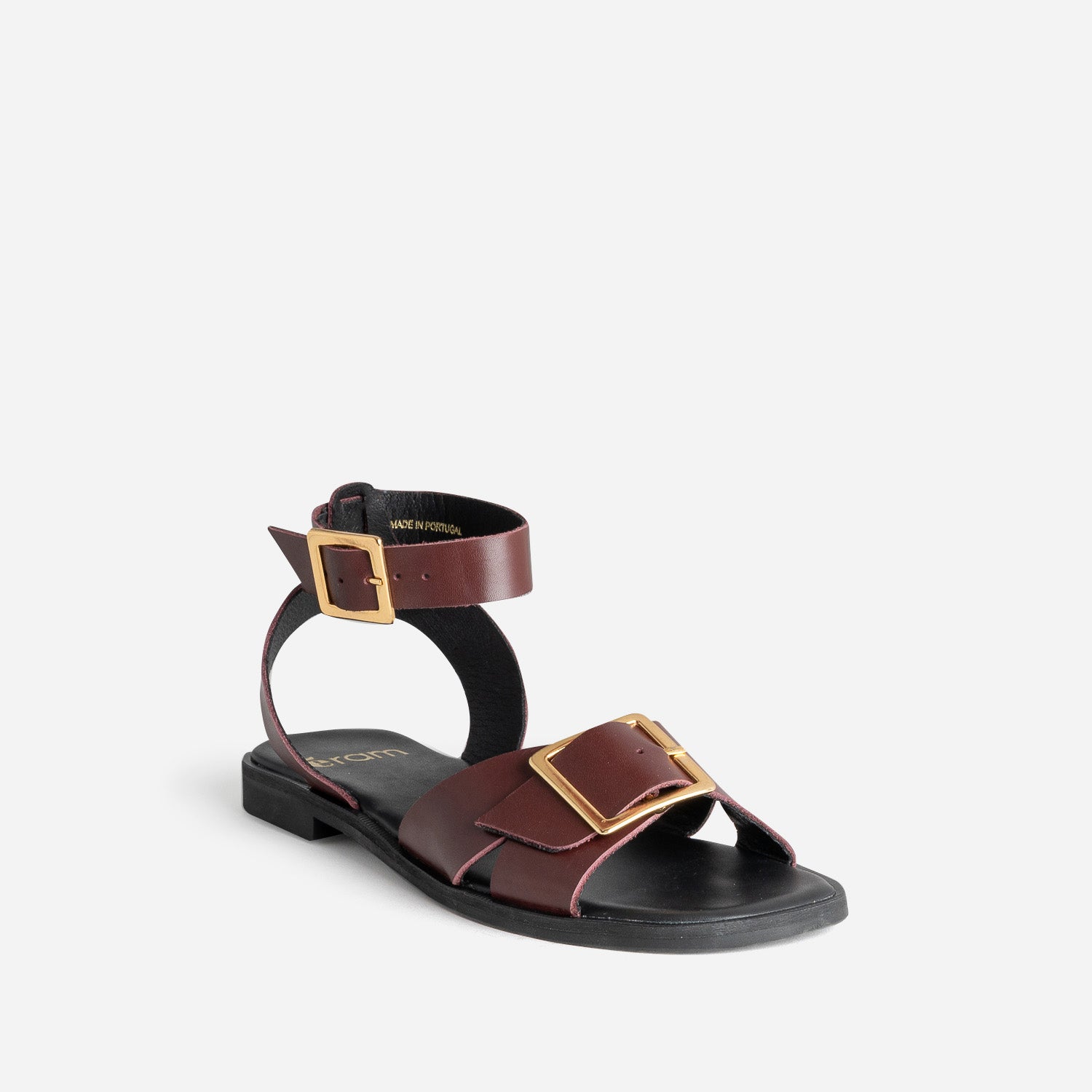 Sandale bordeaux cuir