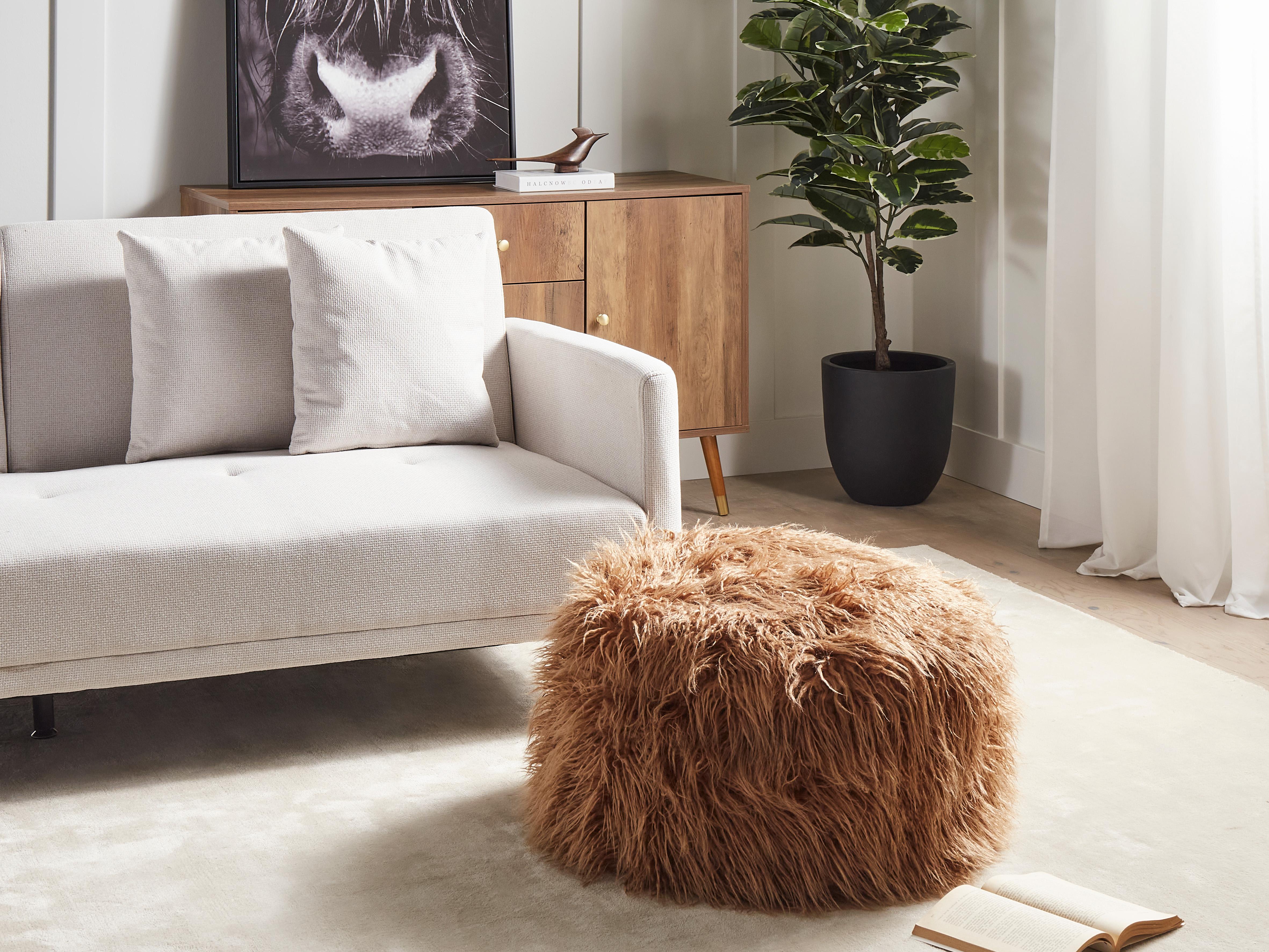 Pouffe TUKKI Faux Fur Brown