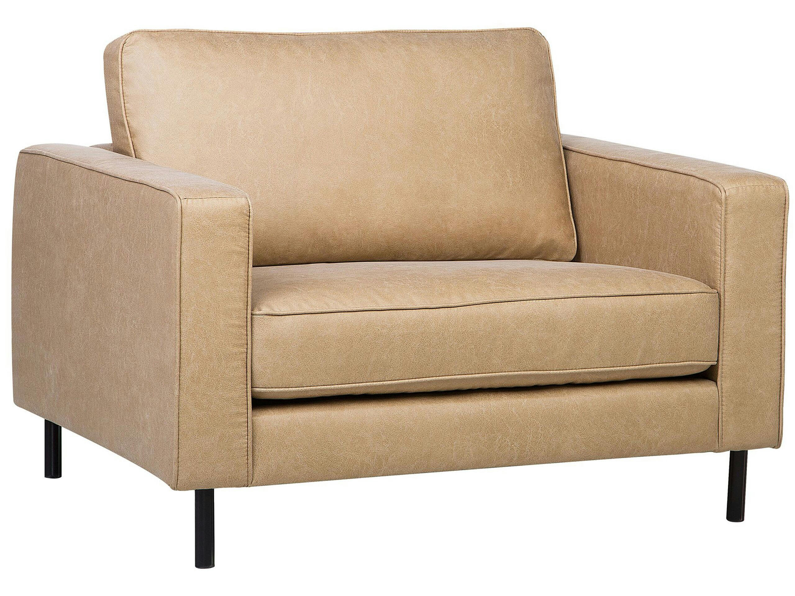 SAVALEN - Fauteuil en cuir PU beige