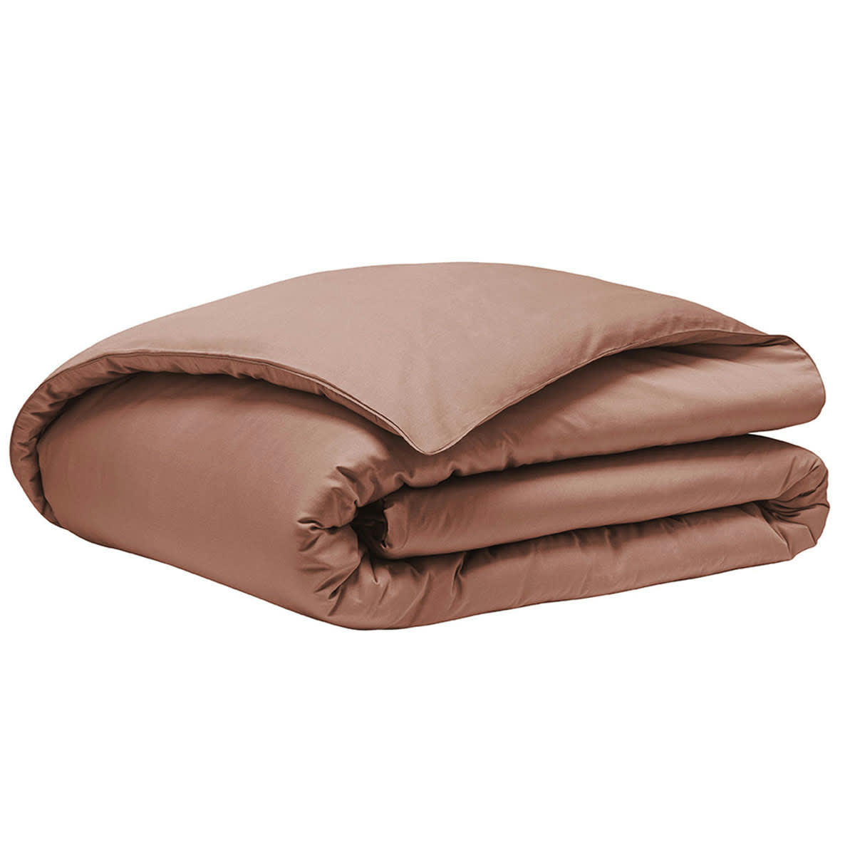 TEOPHILE - Housse de couette en satin de coton bio terre cuite 240x220