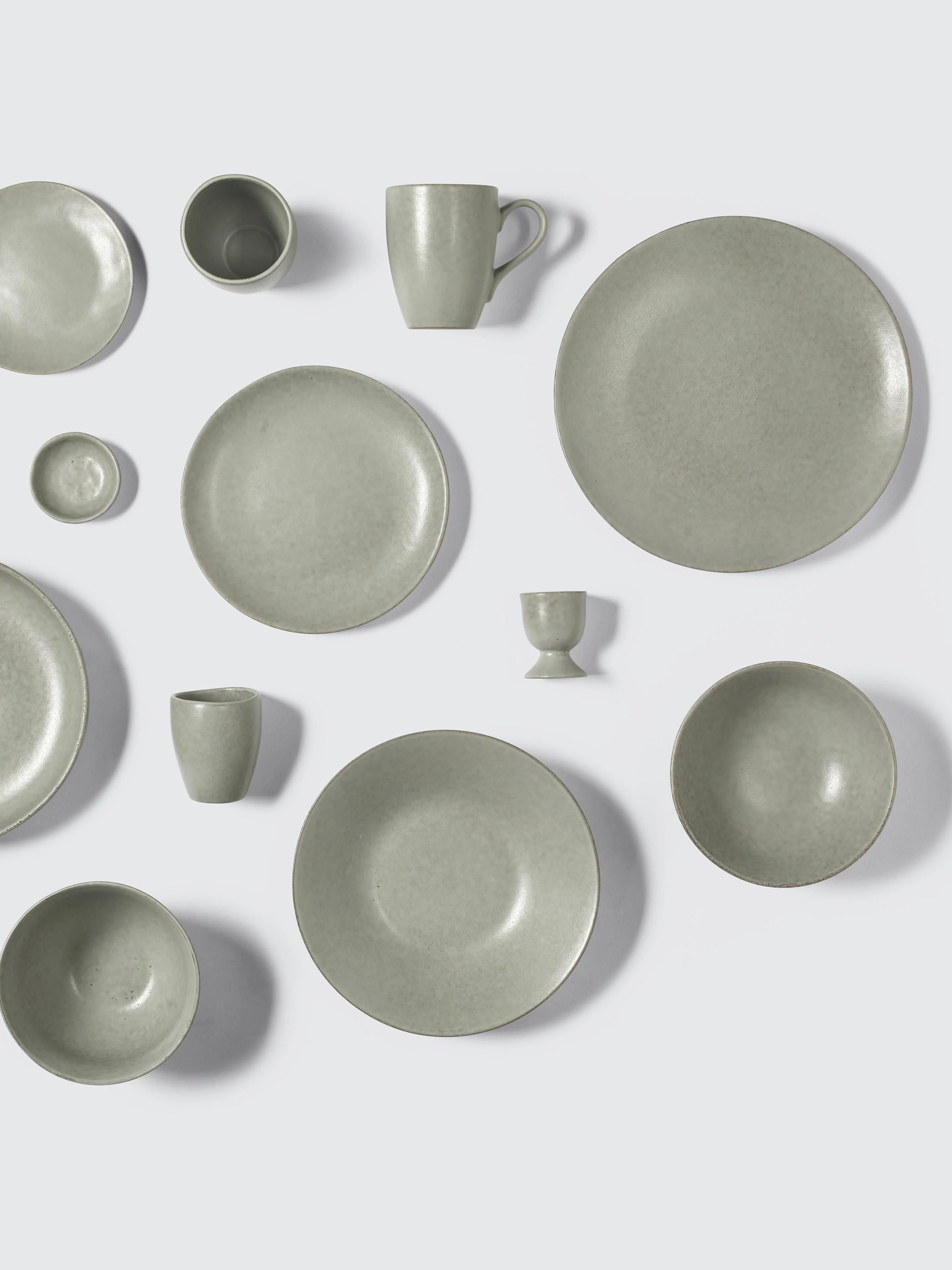 Handgefertigte Speiseteller Nordic Marsh, 4er-Set