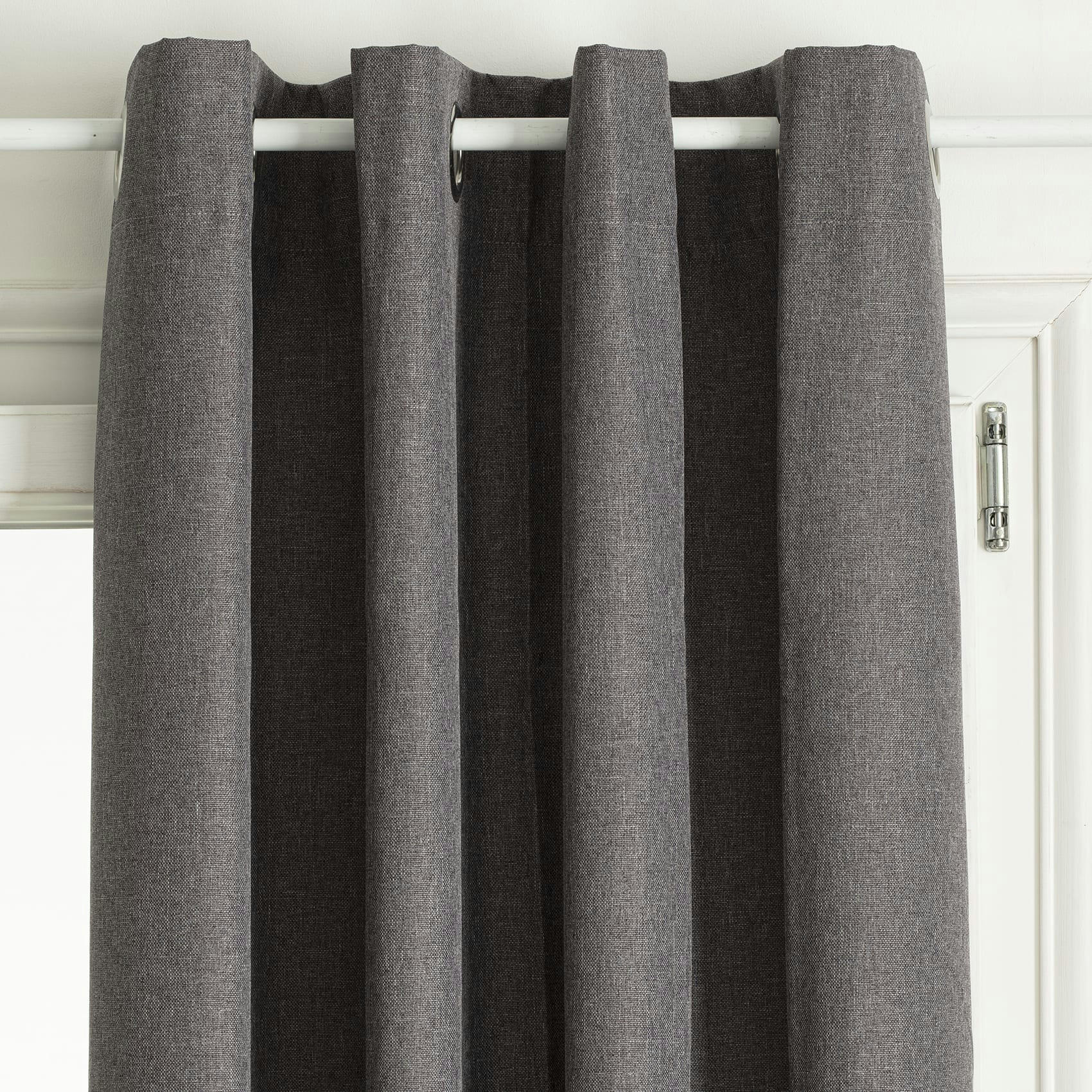 - Rideau occultant total avec couche d'enduit polyester gris 140x260 cm