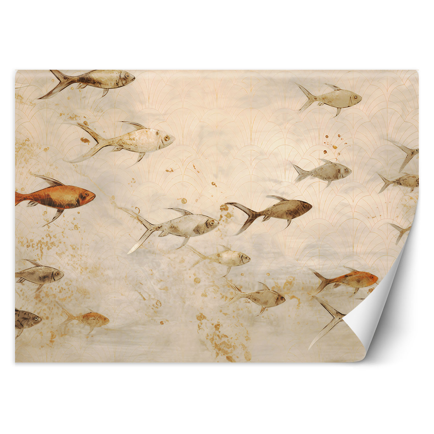 Feeby Fototapeta Ryby na beżowym tle 150x105
