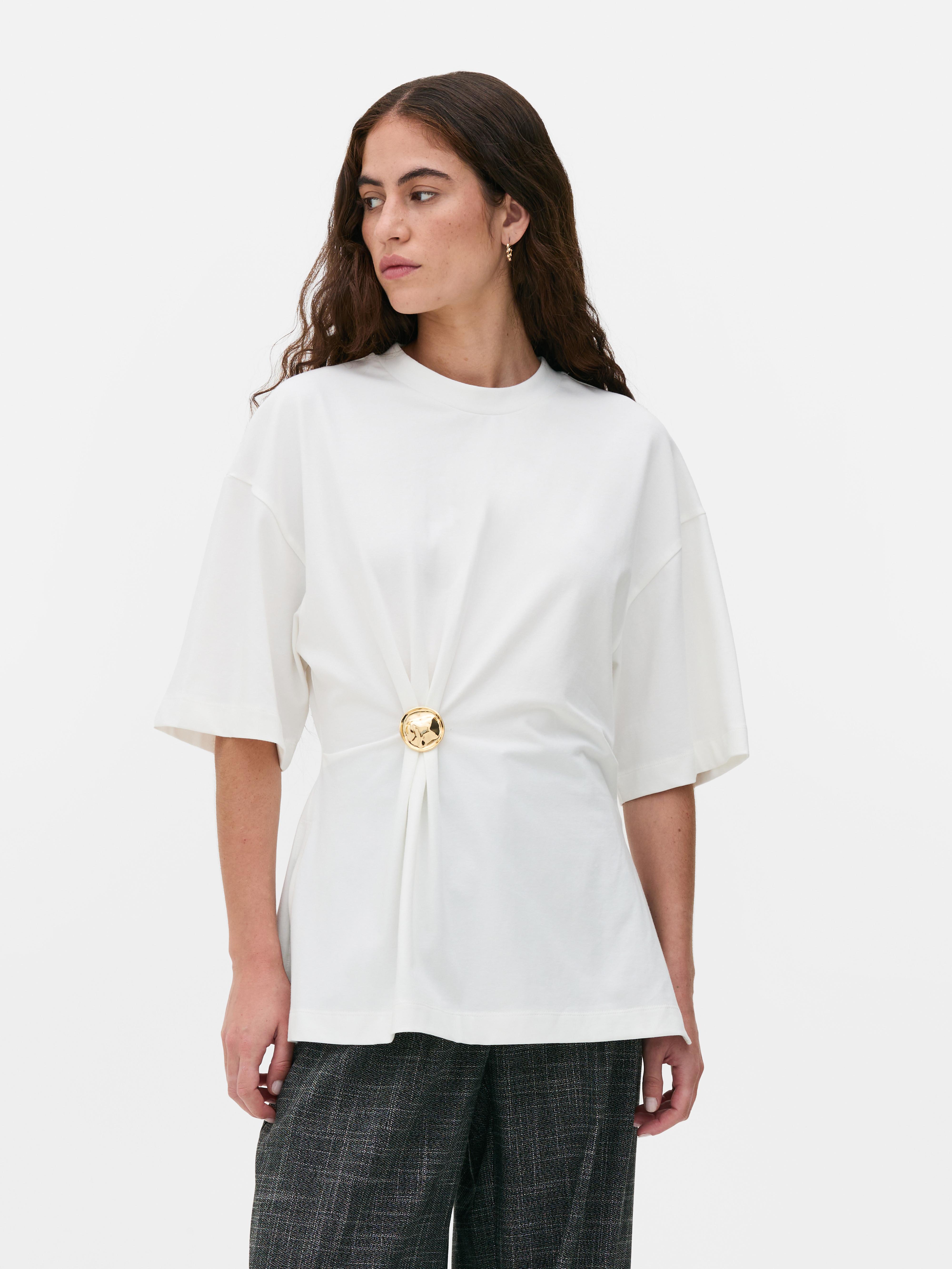 Cotton Rich Cinched Waist Top