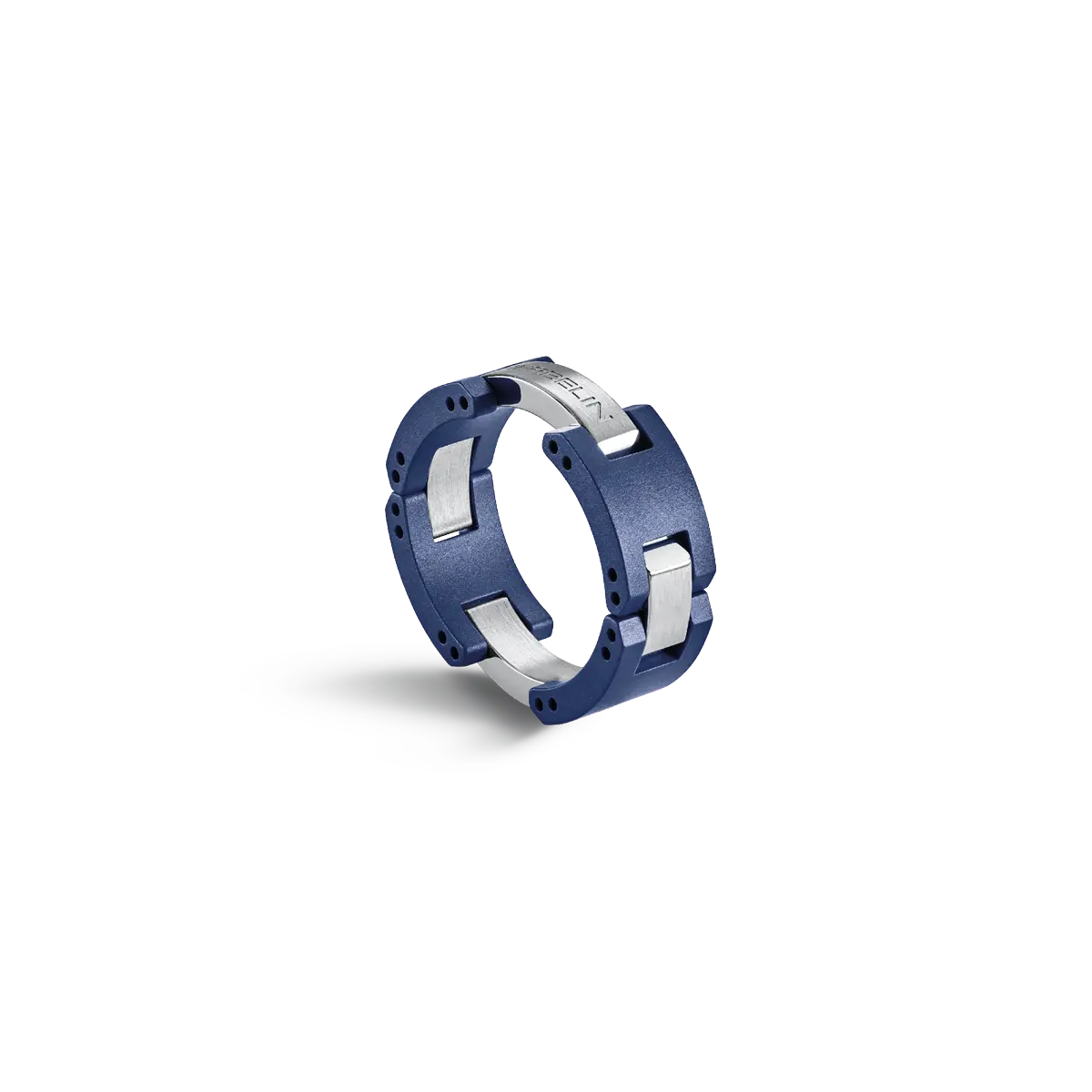 BAGUE CAP CAMARAT – ACIER & CÉRAMIQUE BLEUE