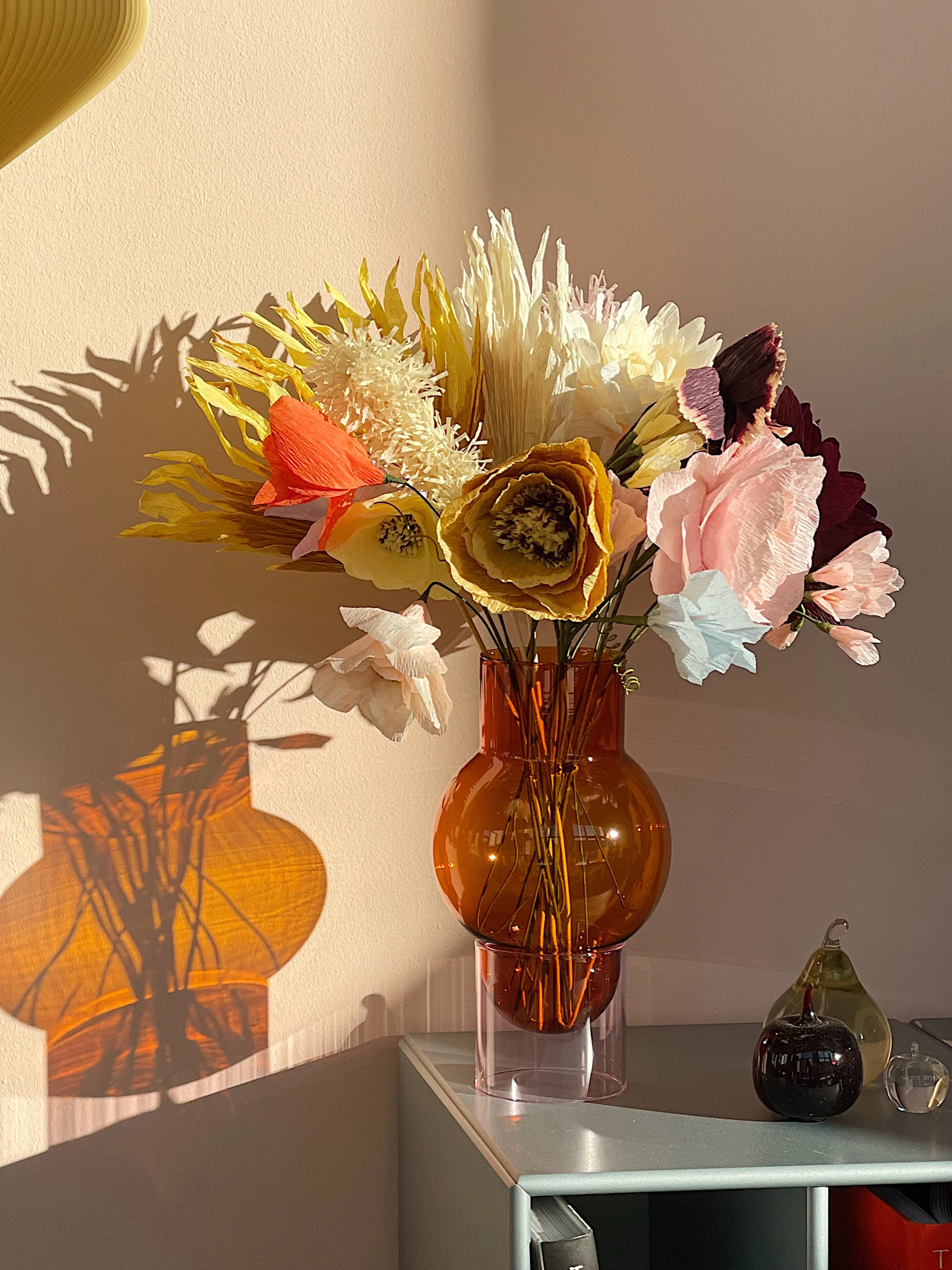 Handgefertigte Kunstblume Mohn