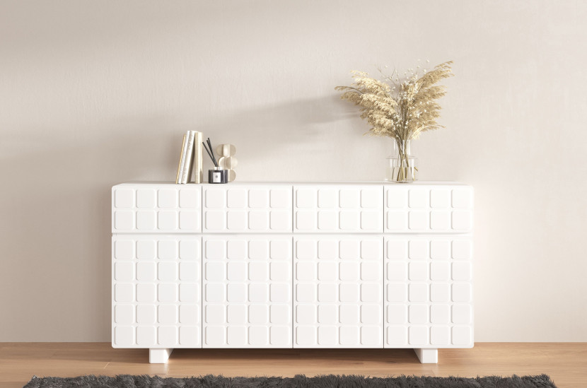 Komoda z frontami 3D Skandica CUBO LONG / biały / 169cm