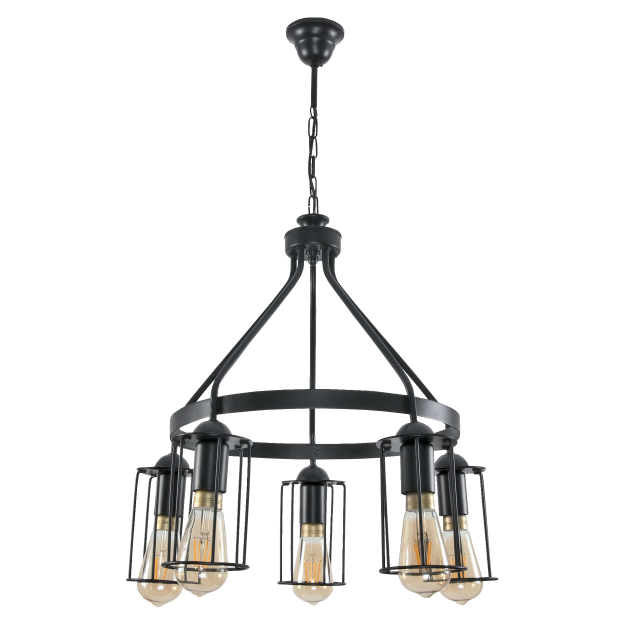 Lampa wisząca sufitowa EDYLIT loft druciane klosze 5xE27 HAVEL 11-510