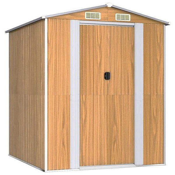 3147471 vidaXL Abri de jardin Marron clair 192x191x223 cm Acier galvanisé