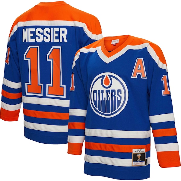 Mark Messier Edmonton Oilers Alternate Captain Patch 1986/87 Blue Line Player Jersey - Royal