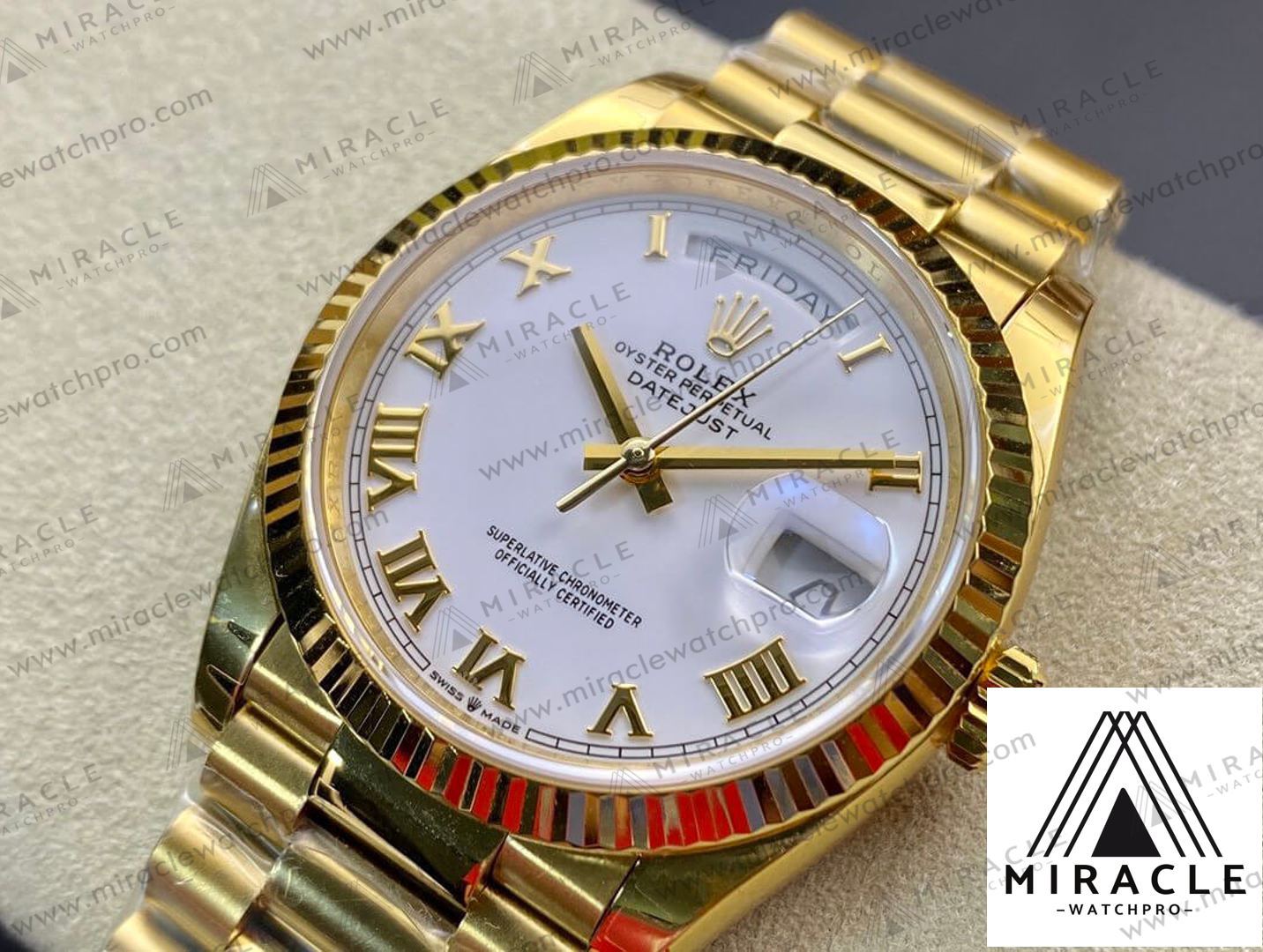 ROLEX-DAY DATE-REF.M128238-ELITE CLONE-36MM(White Dial)-Replica Watch