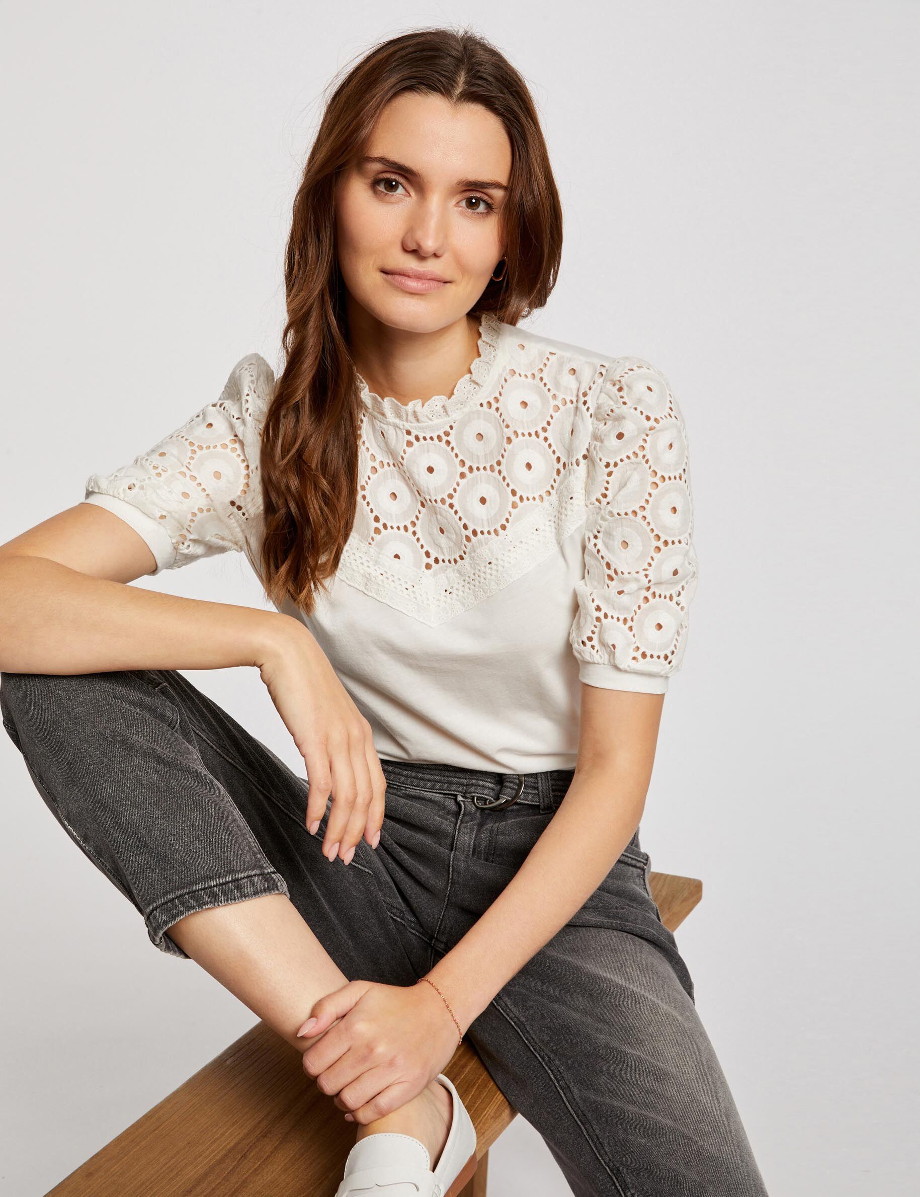 Short-Sleeved T-Shirt Ivory Women