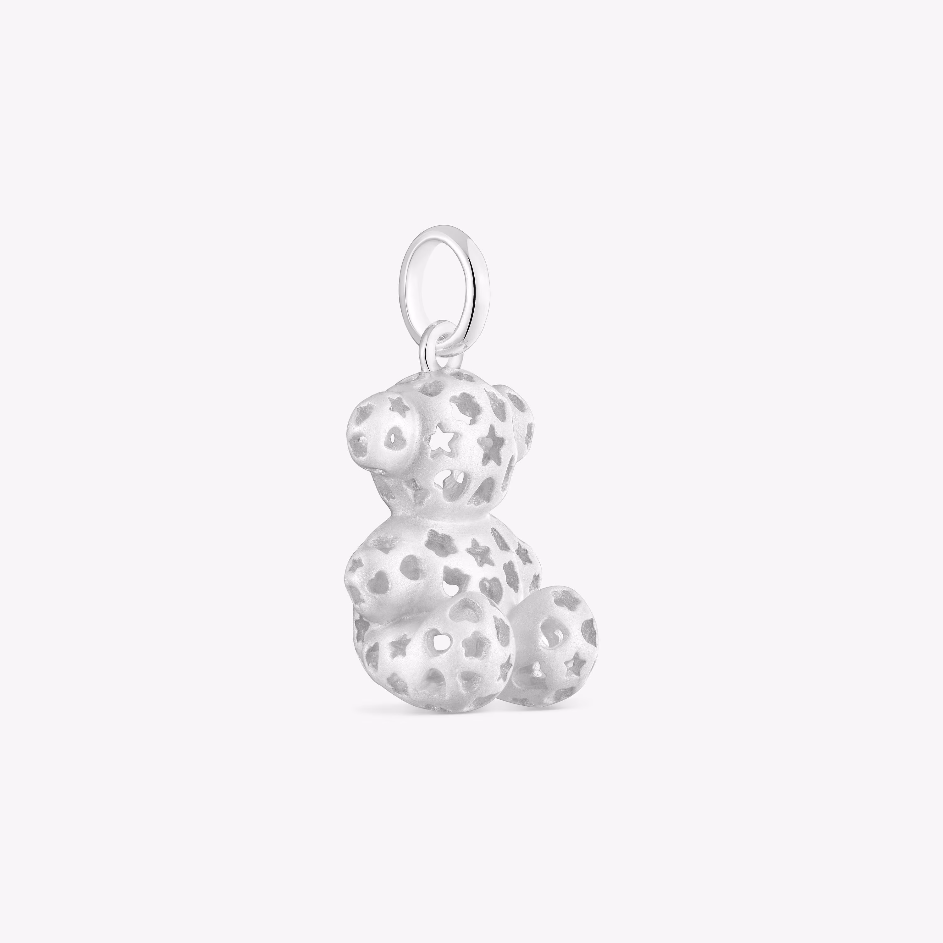 Colgante oso de plata con motivos troquelados Bold Bear