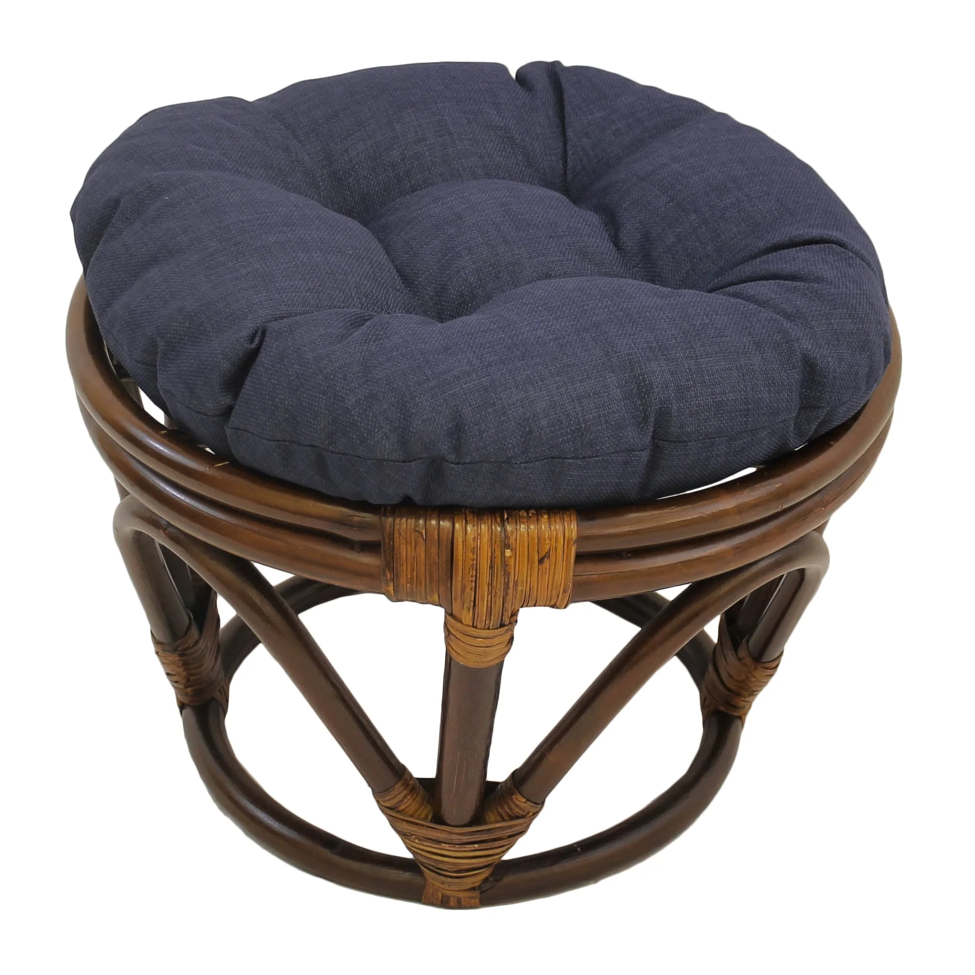 Bali 18-inch Footstool with Solid Outdoor Cushion
