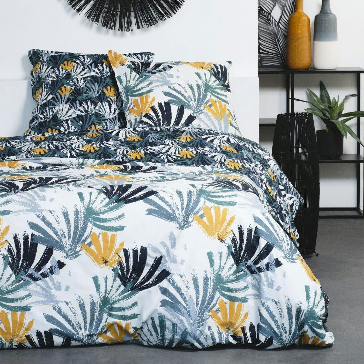 - Parure de lit en Coton Bleu 240x220 cm