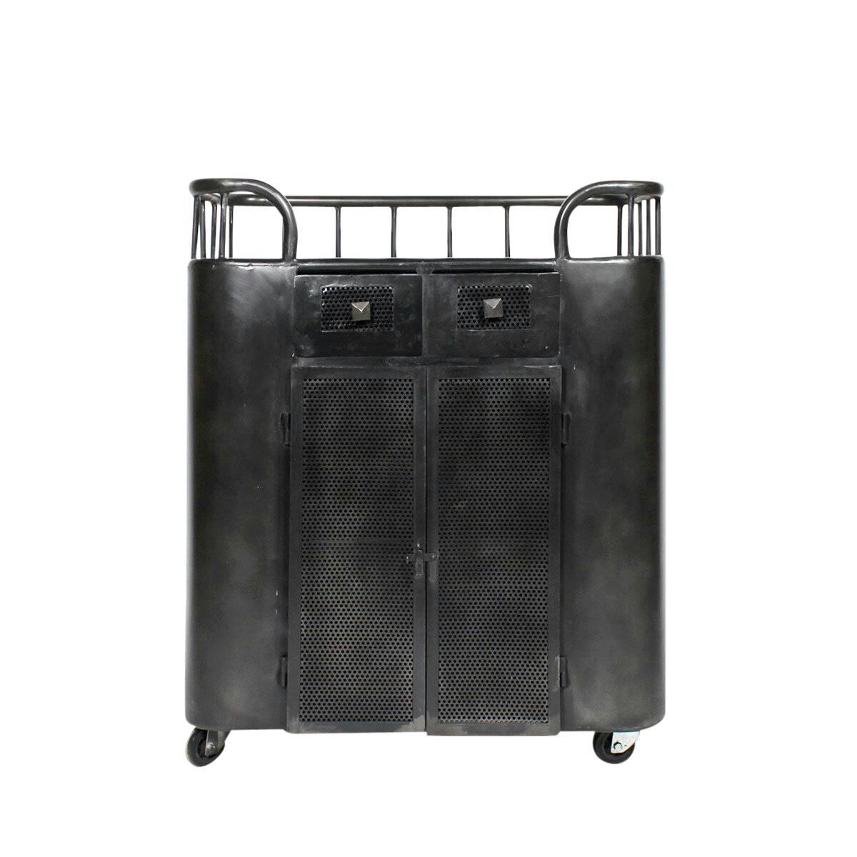MIM - Meuble bar en métal noir 82 cm