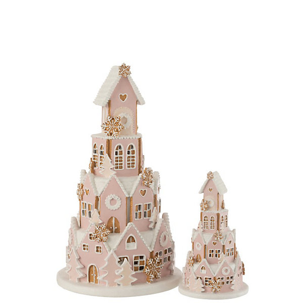 Maison de Noël en polyrésine multicouleur 24.5x24.5x42 cm