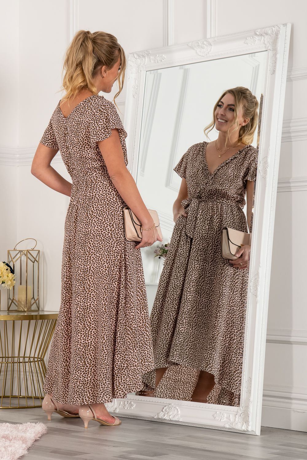 Jolie Moi Selina Wrap Dip Hem Dress