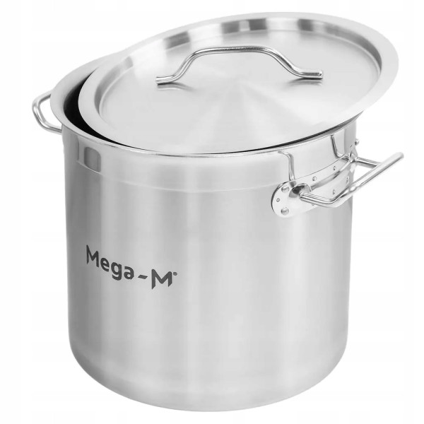 Garnek Ze Stali Nierdzewnej z Pokrywką 12L Mega-M PRO