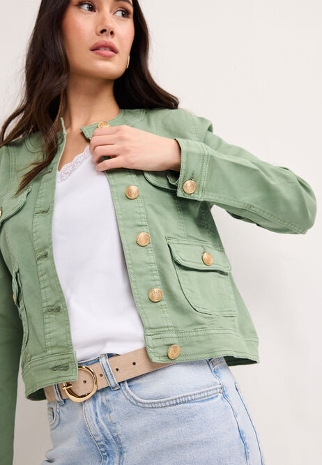 Womens Sage Utility Denim Jacket