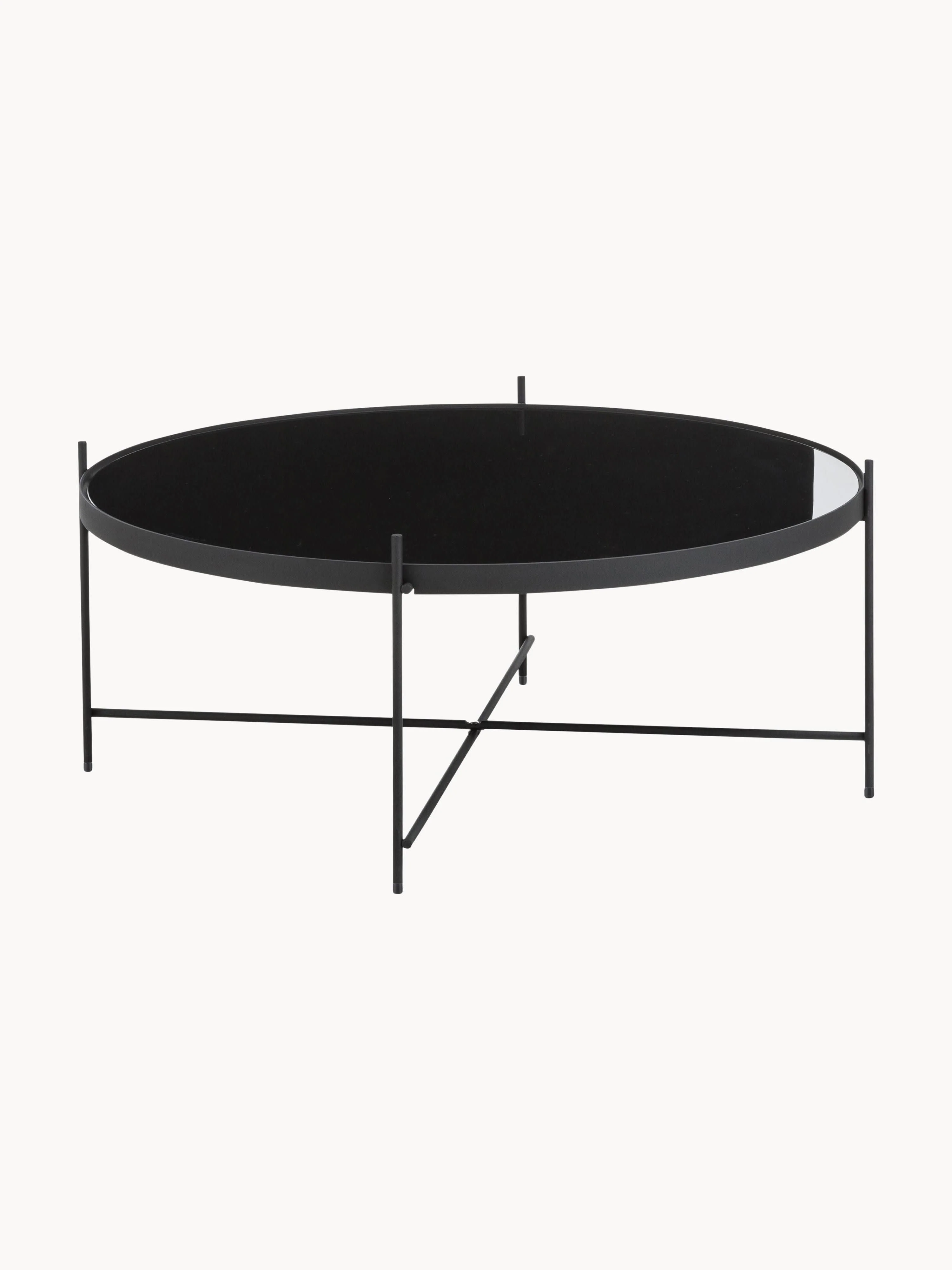 Runder Couchtisch Cupid mit abnehmbarer Glasplatte
