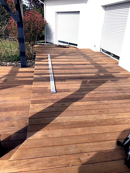 Lame de terrasse en bois exotique IPE 21x145mm gamme Arcachon - Longueur de lame : 1850 mm