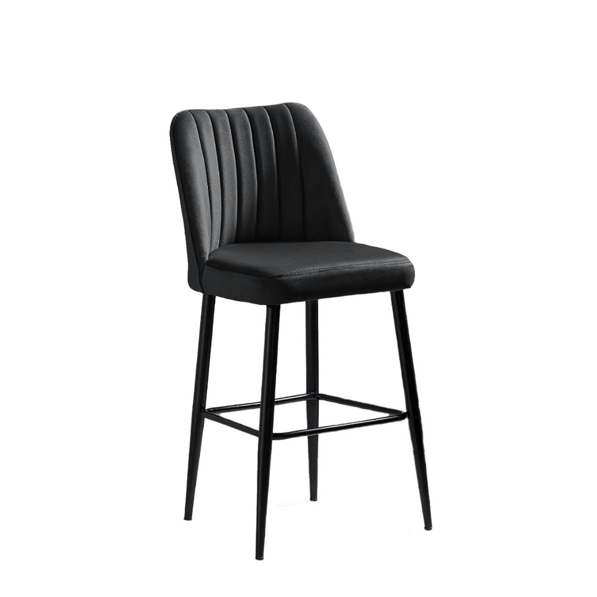 Tabouret de bar confort en velours noir (lot de 2) ROSARIO