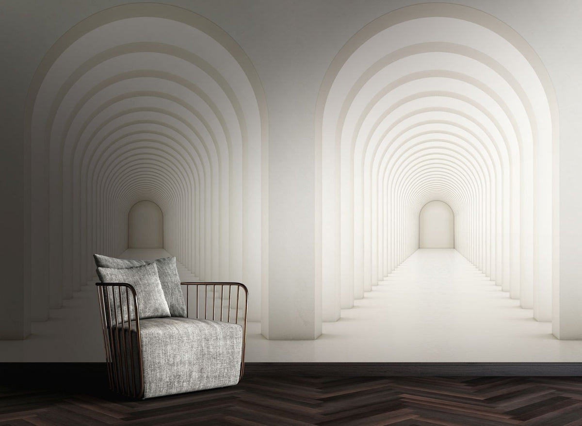 One Wall one Role fotobehang 3D-motief wit en grijs - 159 x 280 cm - AS-382821