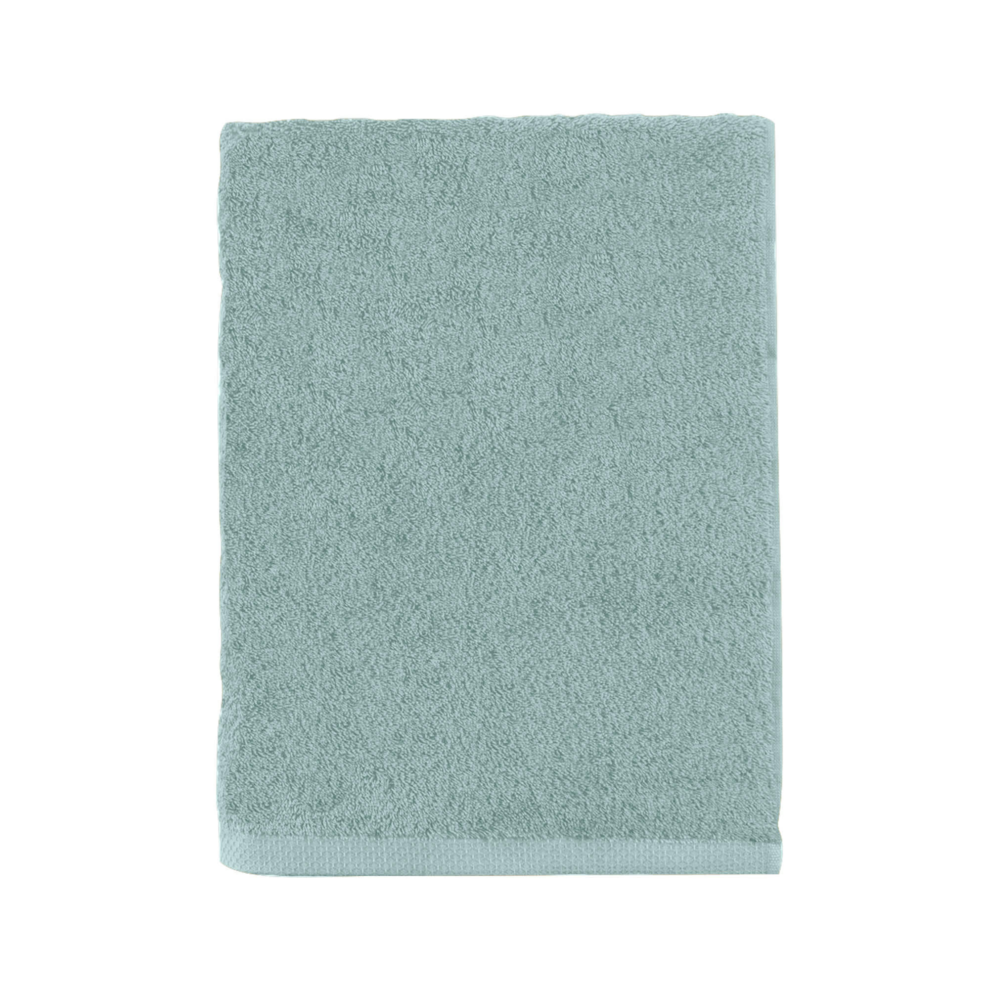 AQUA - Serviette de bain unie en coton gris Plume 55x100
