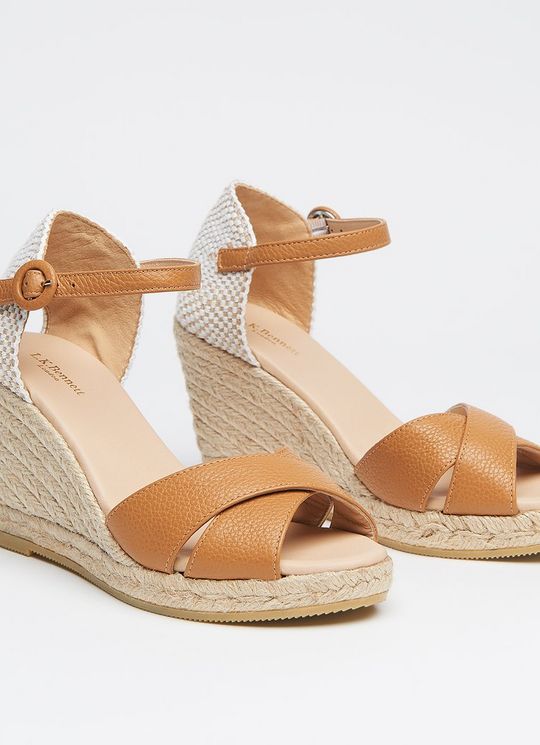 Angele TanLeather Wedge Espadrilles