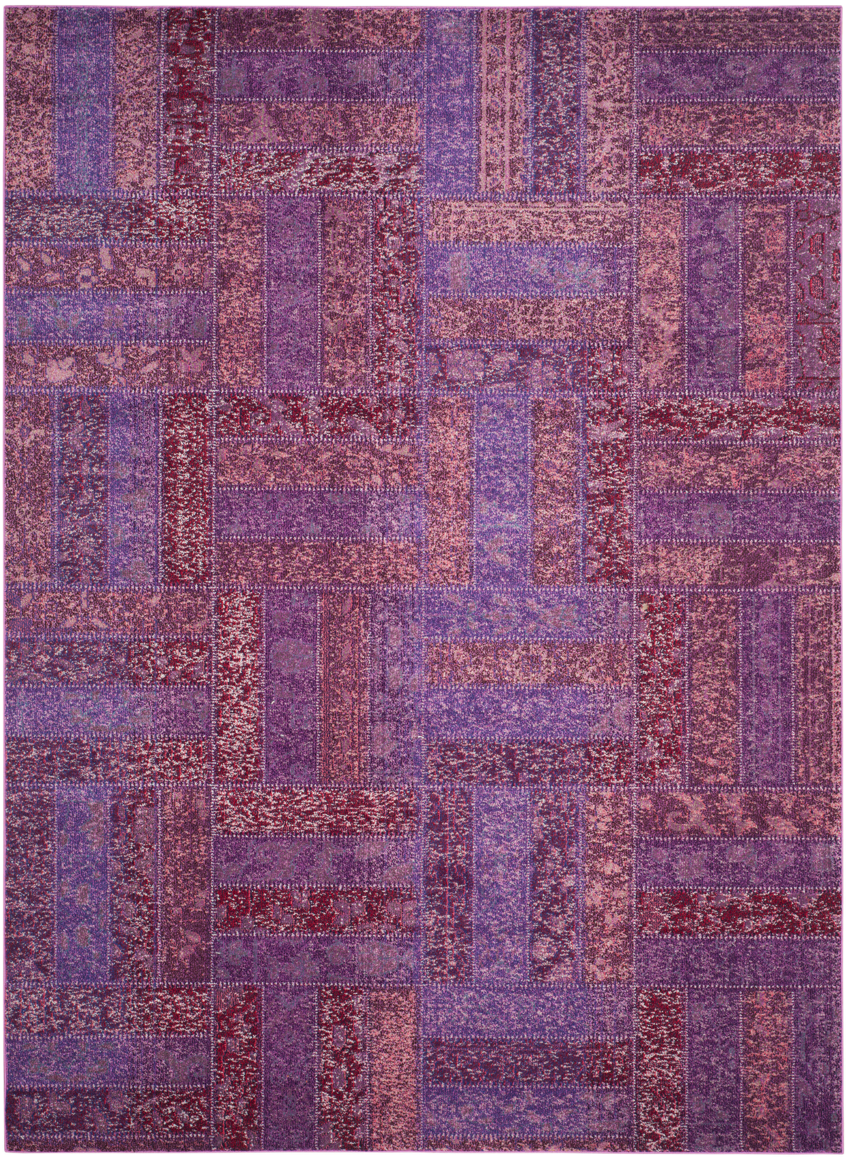 MONACO - Tapis de salon interieur en violet & multicolore, 201 x 279 cm