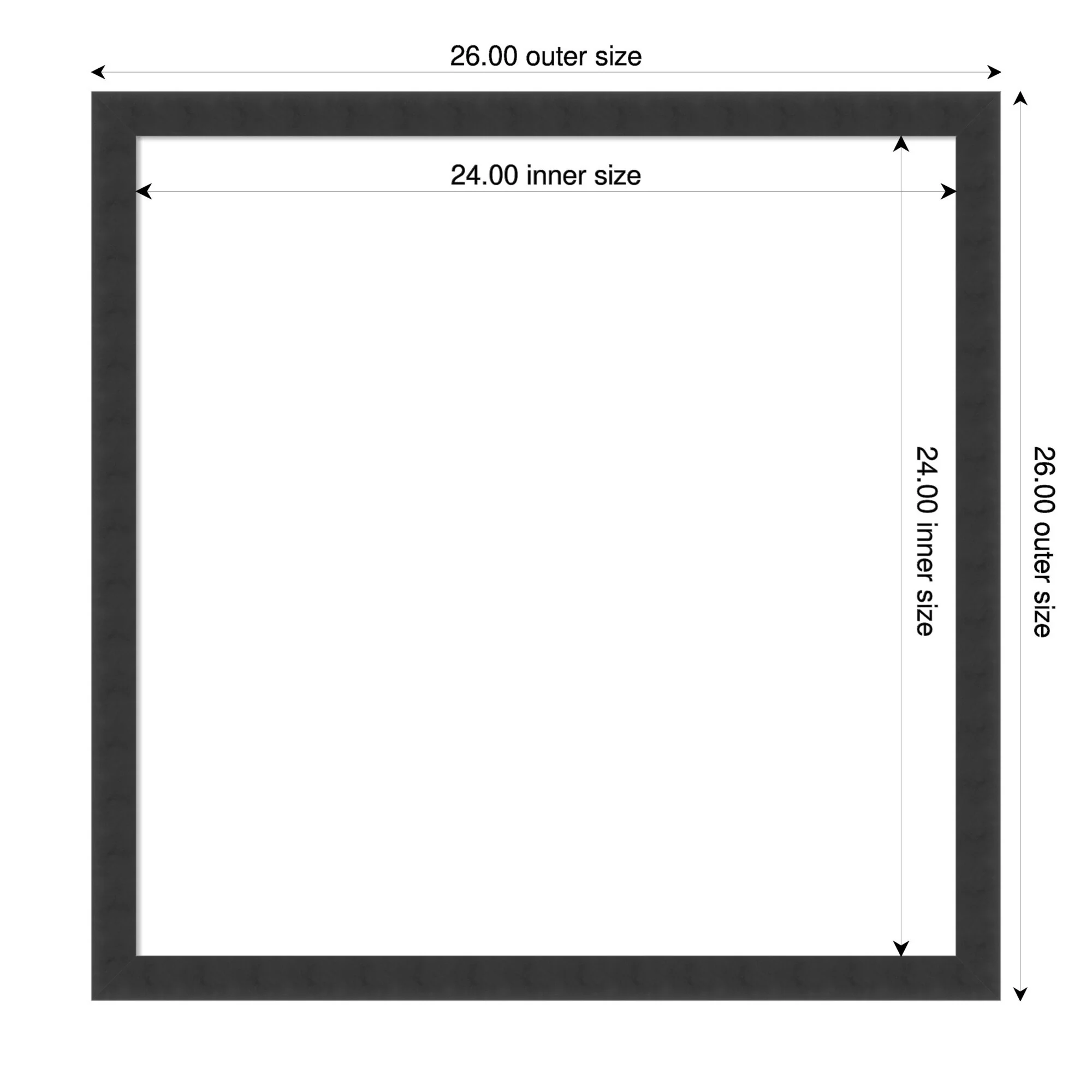 Amanti Art Mezzanotte Black Framed Dry Erase Magnetic Board