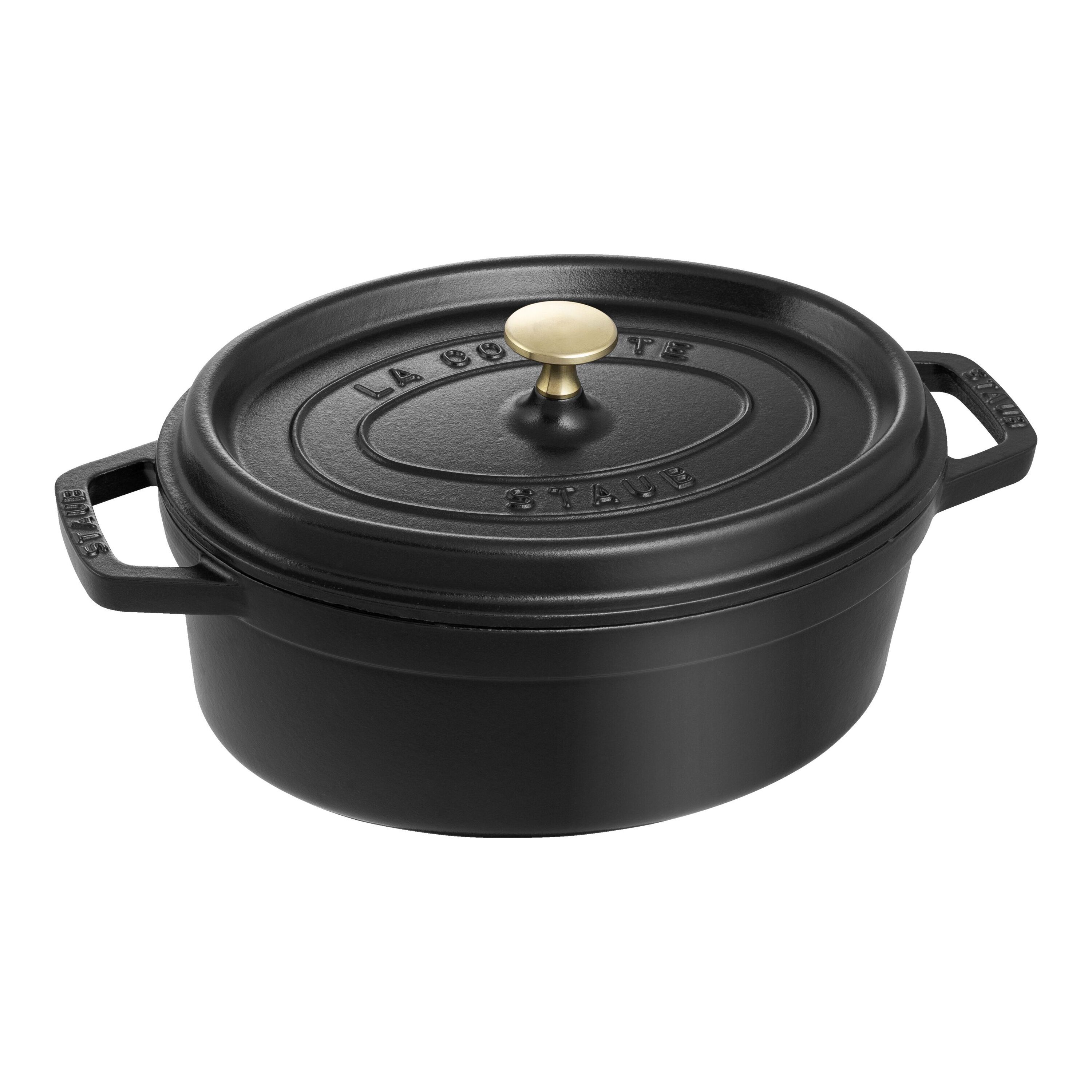 27 cm oval Cast iron Cocotte black