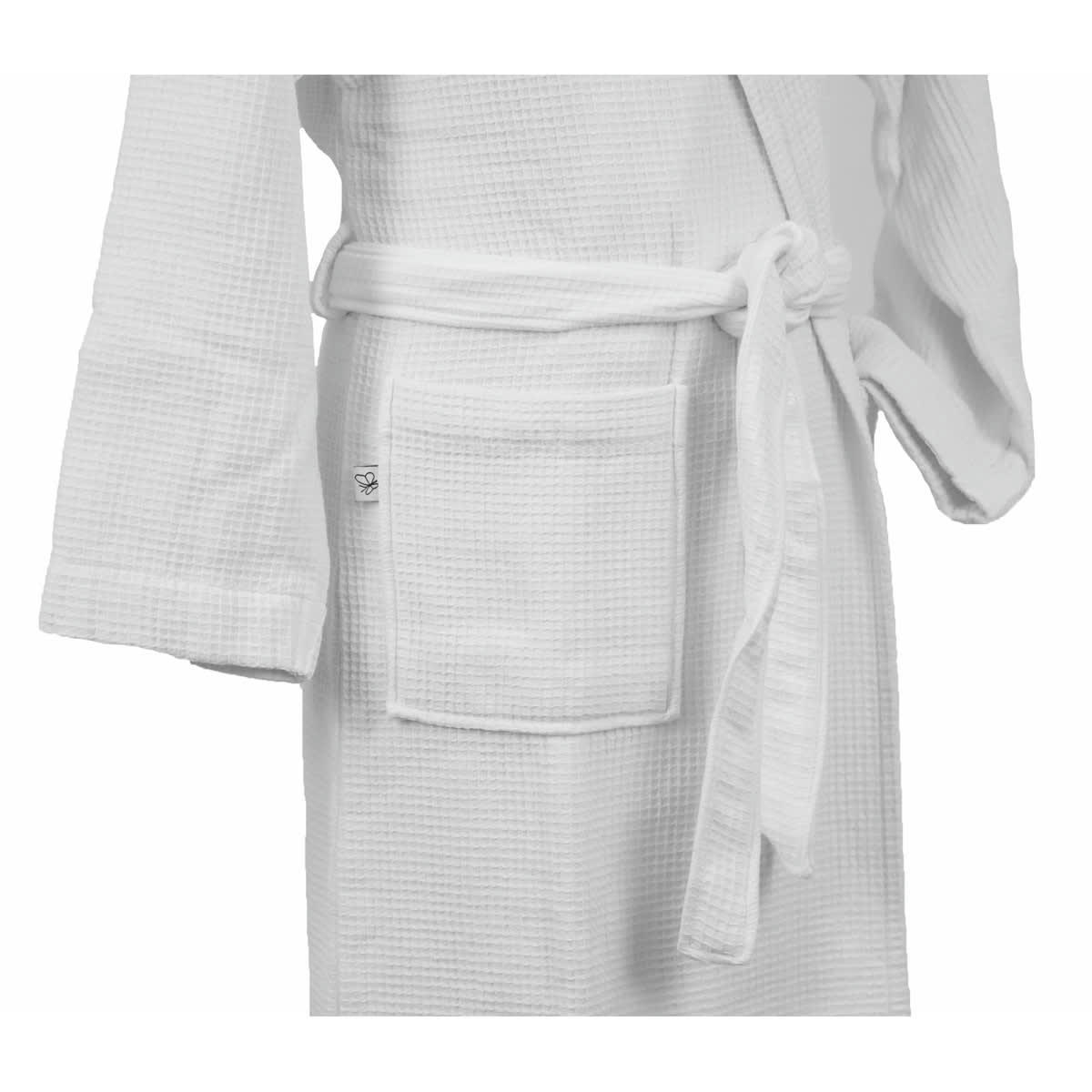 MILLE NOTTI - Peignoir nid d'éponge double face en coton blanc xl