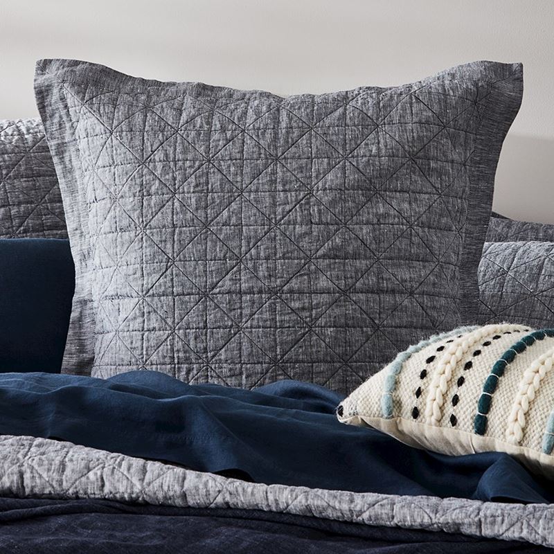 Vintage Washed Linen Coverlet Indigo Separates