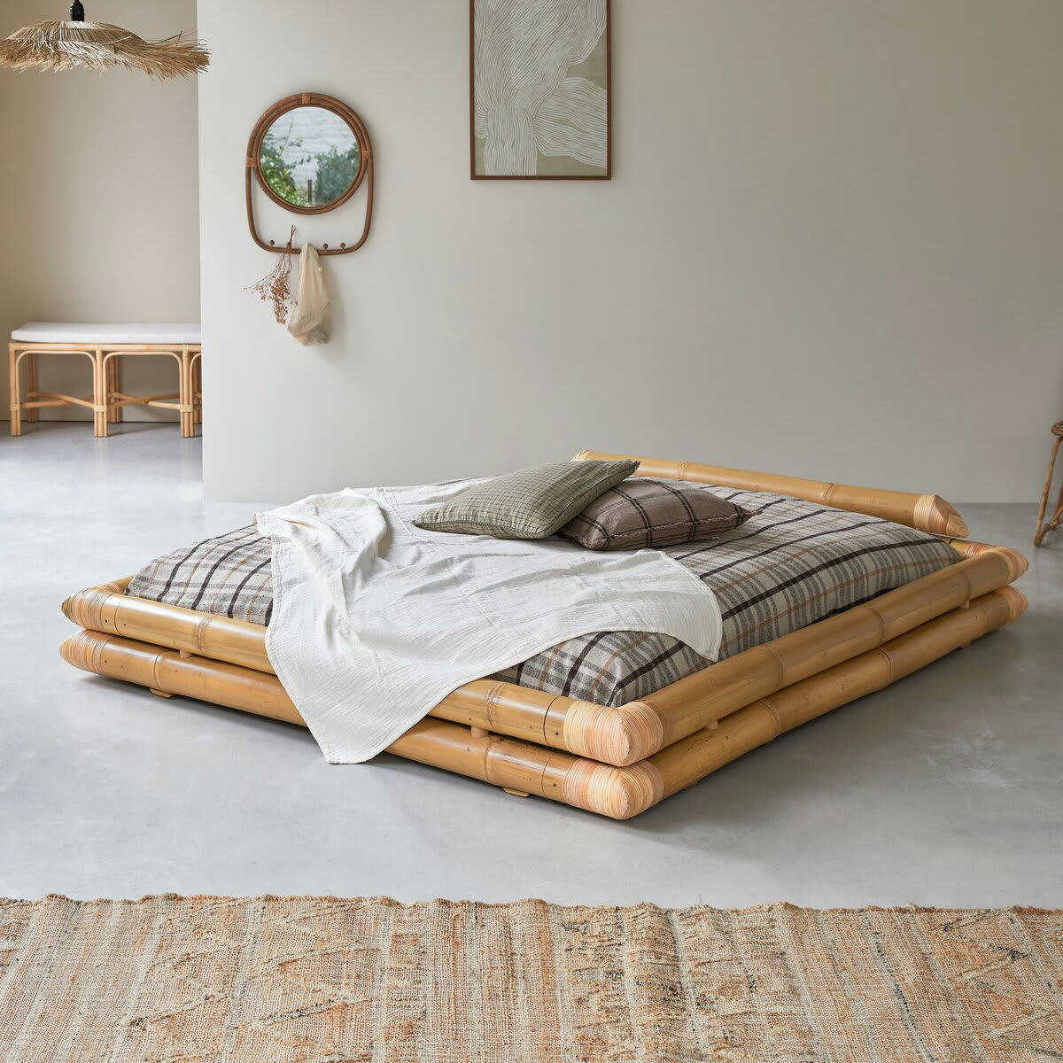 BALYSS - Lit futon en bambou 160x200 cm
