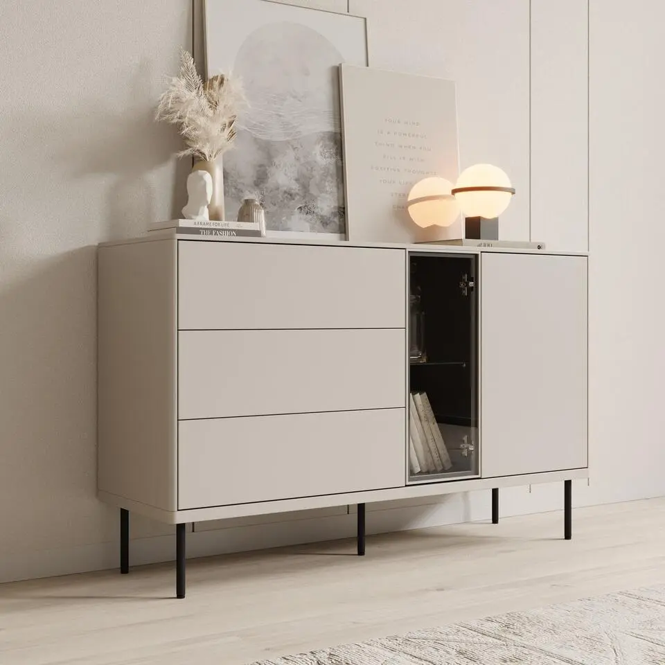 Meubella - Estrella - Dressoir - Beige - 134x41x83 cm
